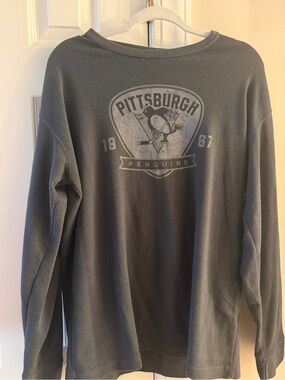 Pittsburgh Penguins Men's Long-Sleeve Crewneck Sweatshirt - Gray